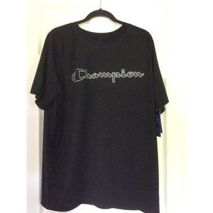 NWT, Champion, Size L, Men’s Black Active Tee, Wicking, Anti-Odor